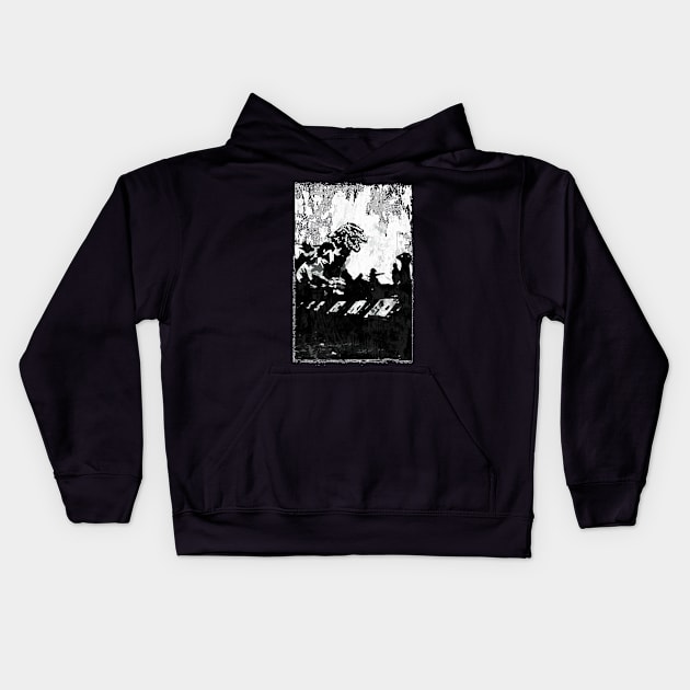 Godzilla Vs the Army Kids Hoodie by Digital GraphX